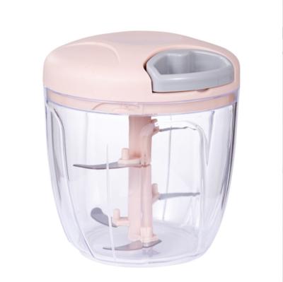 China Successful Kitchen Vegetable Garlic Cutter Mini Manual Food Meat Vegetable Garlic Chopper Viable Crusher Puller Chopper for sale