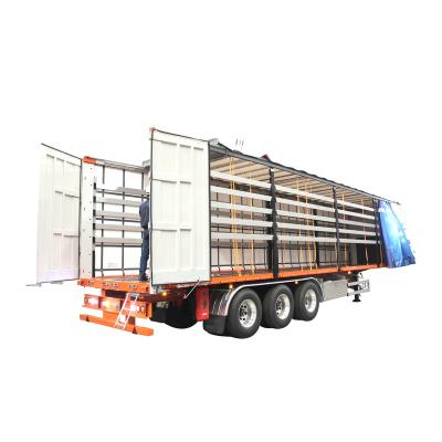 China Truck Trailer MOLEXI 45FT Cargo PVC Tarpaulin Sliding Semi Van 40ft Curtain Side Trailer For Sale for sale