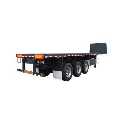 China 3axles Truck Trailer Shipping 50Ton 30 Ton Low Bed Truck 20ft 40ft 40ft 40ft Container Flatbed Trailer for sale