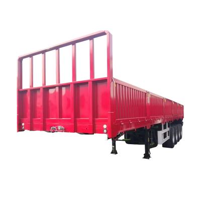 China Truck Trailer 3 Axles Cargo Truck Bulk Cargo Trailer Sidewall Transport Semi Trailer for sale