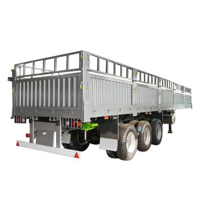 China Truck Trailer Best Price Dropside Platform Grid Type Semi Trailer 50 Ton Animal Transporting Barrier Semi Trailer for sale