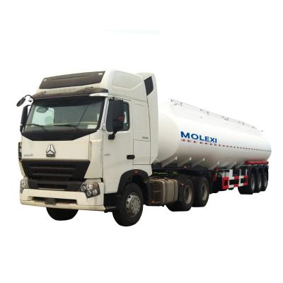 China Truck trailer MOLEXI 3 axle fuel tanker trailer transport 35cbm gasoline and oil tanker truck for sale for sale