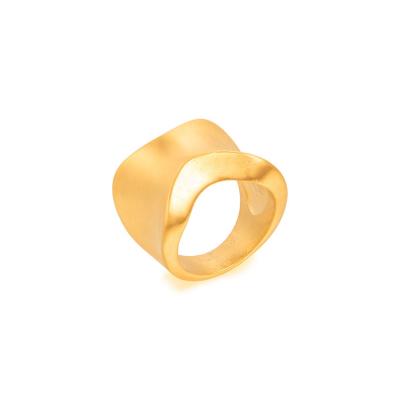 China Custom Wholesale FASHIONABLE Best Friend 18K Gold Plated Stainless Steel Female Jewelry Gold Fancy Ring for sale