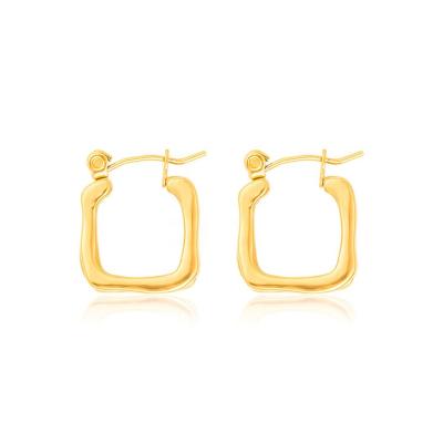 China 2021Hot Sale TRENDY INS Style French Square Women Jewelry Stainless Steel Geometric Hand Made Earrings for sale