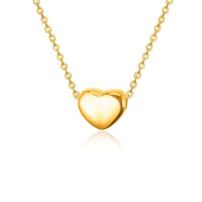 China Trendy Fashion Wholesale 18K Gold Plated Stainless Steel Women Jewelry Small Heart Pendant Necklace for sale