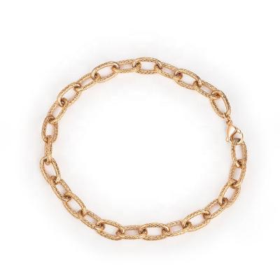 China New Women's Simple Trendy Trendy Chunky Link Chain Anklet 18K Rose Gold Foot Chain Jewelry Anklet for sale