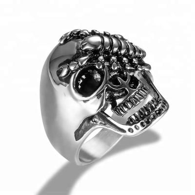 China Stainless Steel Ring Marlary Special Offer Jewelry 316L Stainless Steel Scorpion Skull Inlaid Red Zircon Ring For Men Rings for sale