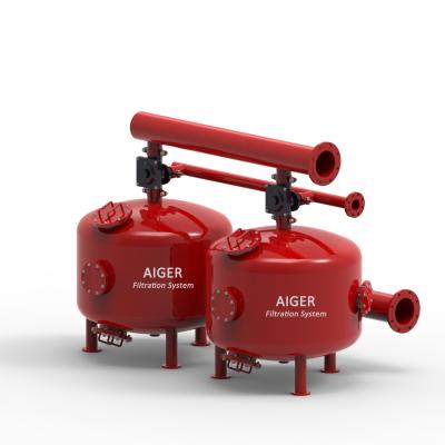 China AIGER Farms Water Well Sand Filter Seawater Treatment Sand Filter for sale