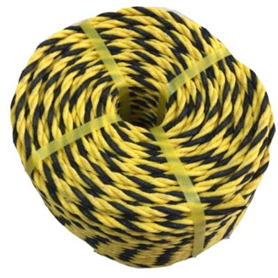 China Stable and firmly 2023 mixed black yellow virgin polyethylene tiger brand rope twist warning lead warning rope 9mm for sale