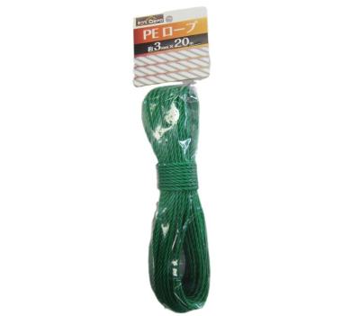 China For gardening or transporting PE rope 20m or 50m two length twisted by PE rope 3mm polyethylene rope for gardening or transporting for sale