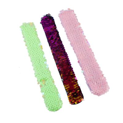 China Bracelet Factory Wholesale Custom Sequin Slap Bracelets, Kids Toy PAPA Customized Size for sale