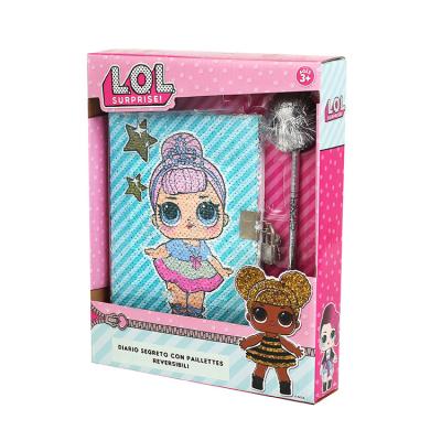 China The Custom L.O.L. Glitter Diary Girl Design Magic with lock set stationery set glitter notebook colorchange magic glitter J003 for sale