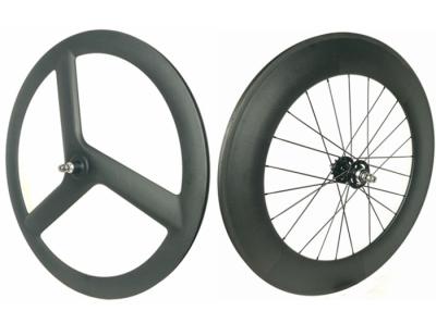 China De volledige Enige de Snelheidswipschakelaar Wheelset, 3 van de Koolstofvezel sprak Wielen 700c*20mm van de Koolstoffiets Te koop