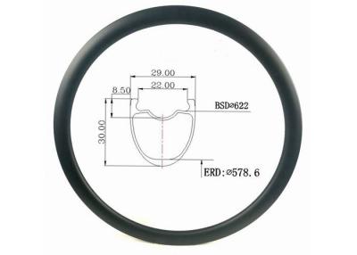 China 700c Bike Blade rim Internal 22MM Wheels Rims 30mm Disc Carbon Rim Tubeless for sale