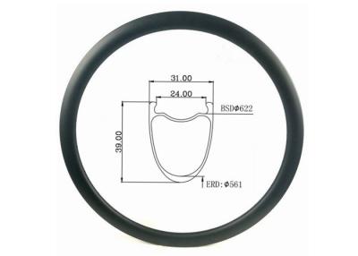 China All Road 31MM Width 39MM Height Cyclocross Gravel Carbon Bicycle Rim for sale