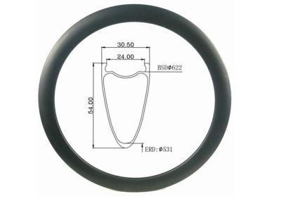 China disc Tubeless All Road 31MM Width 54MM Double Wall 28H Carbon Bicycle Rim 700c Road for sale