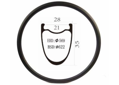 Κίνα Carbon Rims 35mm Height 28mm Width All Road Light Bicycle Wheel Rim 700c προς πώληση