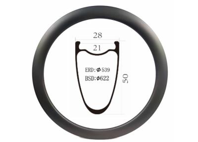 Κίνα 50MM Carbon Rims 700C all Road Light Carbon Bicycle Wheel Rims 28mm Width προς πώληση