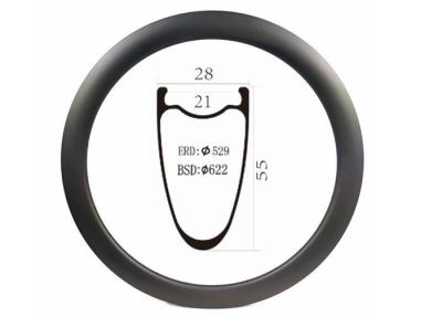 Κίνα 55MM Carbon Rims 700C all Road Light Carbon Bicycle Wheel Rims 28mm Width προς πώληση