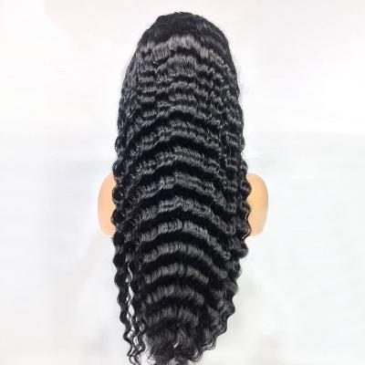 China High Quality Soft Brazilian Lace Front Wig, Deep Wave Lace Hair Wig For Black Women, Pre Pluck Lace Wig With Baby Hair for sale