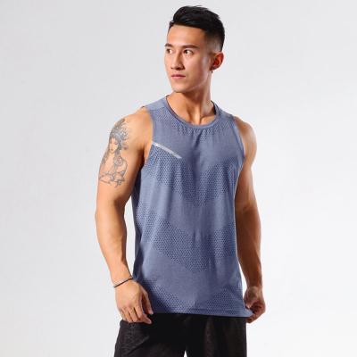 China Summer Men's Anti-Wrinkle Sleeveless Vest Fitness Breathable Jackets Loose Sportswear For Running for sale