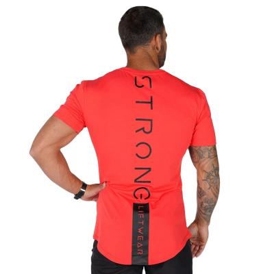 China Breathable Print Your Logo Custom Gym High Quality Breathable Cotton Polyester Tees Wholesale Slim Fit Men's T-Shirt for sale