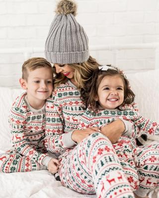 China 2021 Christmas Pajamas Ded Sleepwear Pajamas Set Children Christmas QUICK DRY Mom Pajamas Family Long Sleeve for sale