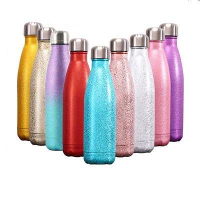 China Viable Amazon Supplies Outdoor Sports Water Bottle Glitter Coke Cup 304 Stainless Steel Vacuum Coke Bottle Thermos Mug for sale