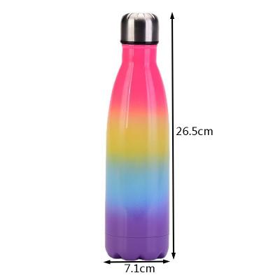 China 500ml Double-Layer Stainless Steel Double-Layer Stainless Steel Thermos Cup Portable Vacuum Sports Water Bottle Rainbow Flask Cola Drinks Bottle for sale