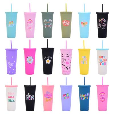 China Viable Customized Strata Mugs / Acrylic Matte Plastic Tumblers / Double Wall Tumbler for sale