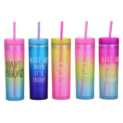 China Viable Gradient Color Tumbler, Tumbler, Double Walled Acrylic Lean Tumbler, Shadow Color for sale