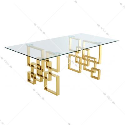 China Factory supply good price modern marble/glass modern rectangle dining table for sale