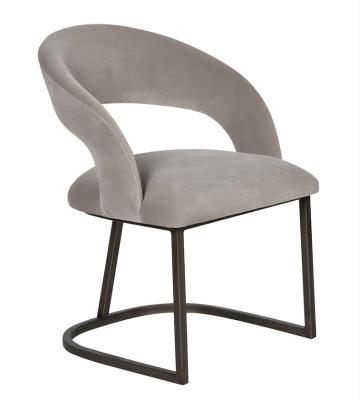 China New Modern Style Portable Multifunctional Black Velvet Nordic Metal Dining Chair for sale