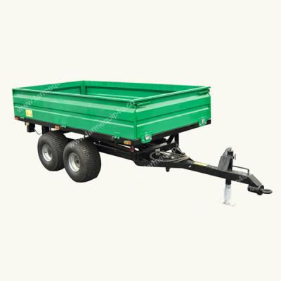 China Hydraulic rear dump agriculture trailer with rear lights, four wheel end tipper trailer, hydraulic tip trailer for sale