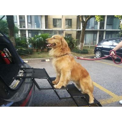 China Viable Dog Car Step Stairs Pet Ladder Steps Folding Adjustable Durable Metal Frame Lightweight Portable Ramp For Dogs for sale