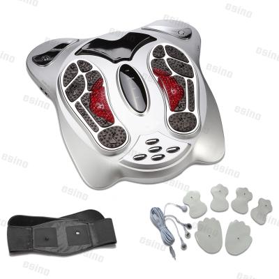 China Ten Unit CE Infrared DIX Blood Circulation Low Frequency Foot Massager With Electrode Paster EMS Massager for sale