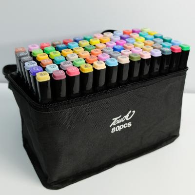 China Wholesale 60 Permanent Colors Double Factory Tips Marker Pen Set for sale