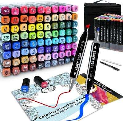 China TOUCHFIVE 60 Permanent Colors Sketch Skin Tones Pen Artist Double Headed Alcohol Marker Based Manga Art Markers Brush Pen for sale