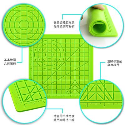 China Silicone 3d Pen Drawing Mat Silicone Material Size 17cm With 2 Pcs Finger Free Cradles for sale