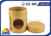 Chine Taille adaptée aux besoins du client par tube d'emballage de papier de Brown emballage de chapeau plat avec la fenêtre découpée avec des matrices à vendre