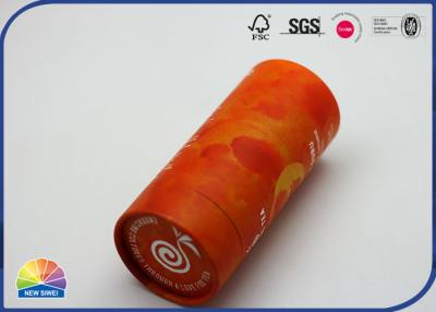 China Orange Special Paper Packaging Tube With Embossing God Hot Stamping Printing for sale