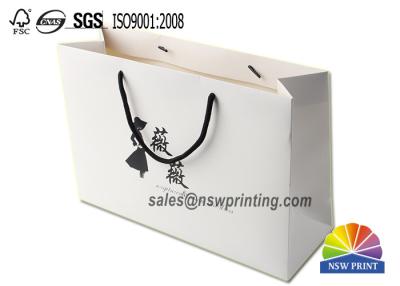 China 210GSM White Cardboard Custom Paper Shopping Bags For Cloth for sale