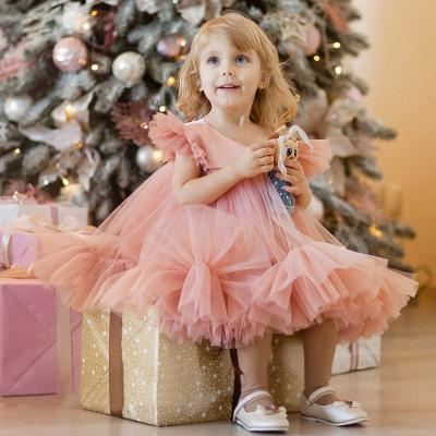 China Elegant Washable Girl Wedding Dress Flower Tulle Kids Dresses For New Year Babies Prom Party Dress for sale