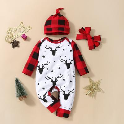 China Deer Newborn Infant Christmas Romper Jumpsuit Baby Boys Girls Christmas Long Sleeve Christmas Rompers Baby Playsuit for sale