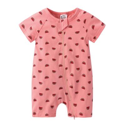 China Short sleeve summer girls baby clothes watermelon printed infant infant rompers baby clothes cotton jumpsuit baby shorts for sale