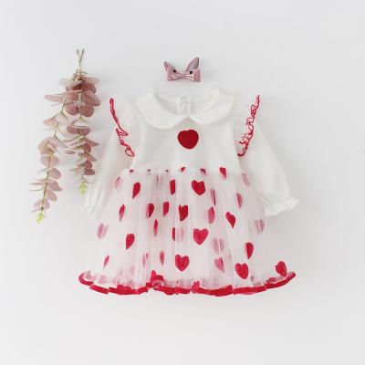 China Lovely Toddler Kids Babies Kids Red Heart Tulle Tutu Romper Dress for sale