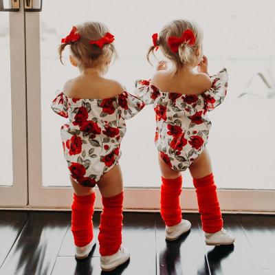 China Cute Sleeveless Kids Babies Flying One Piece Sleeve Sunsuit Romper Clothes Outfits For Girls Rose Flower Rompers Kids Clothing for sale