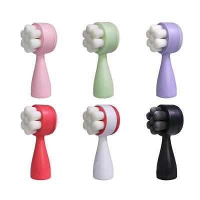 China New Beauty Tool Manual Face Wash Cleansing Facial Silicone Brush Super Soft OEM Color Package 001 for sale