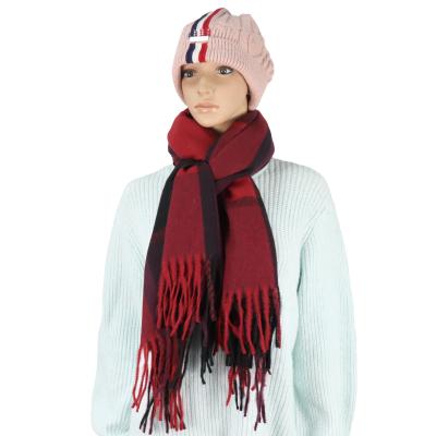 China Winter Soft Touch Feeling Designers Plaid Hot Selling Classic Design Shawl Elegant Soft Acrylic Long Wrap Scarf For Women for sale