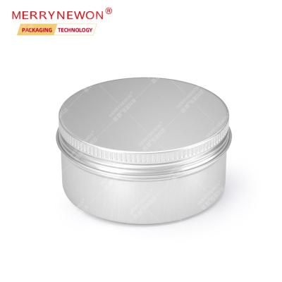 China Cosmetic Empty Round Metal Aluminum Jars With Lid Eco-friendly Packaging Container Sealed Aluminum Tin Can 200ml for sale